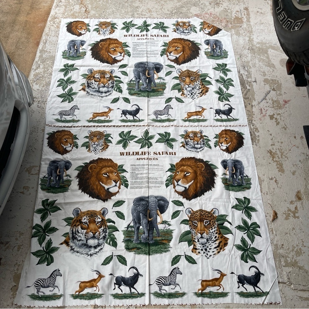 Wildlife Safari Animal Print Fabric vintage